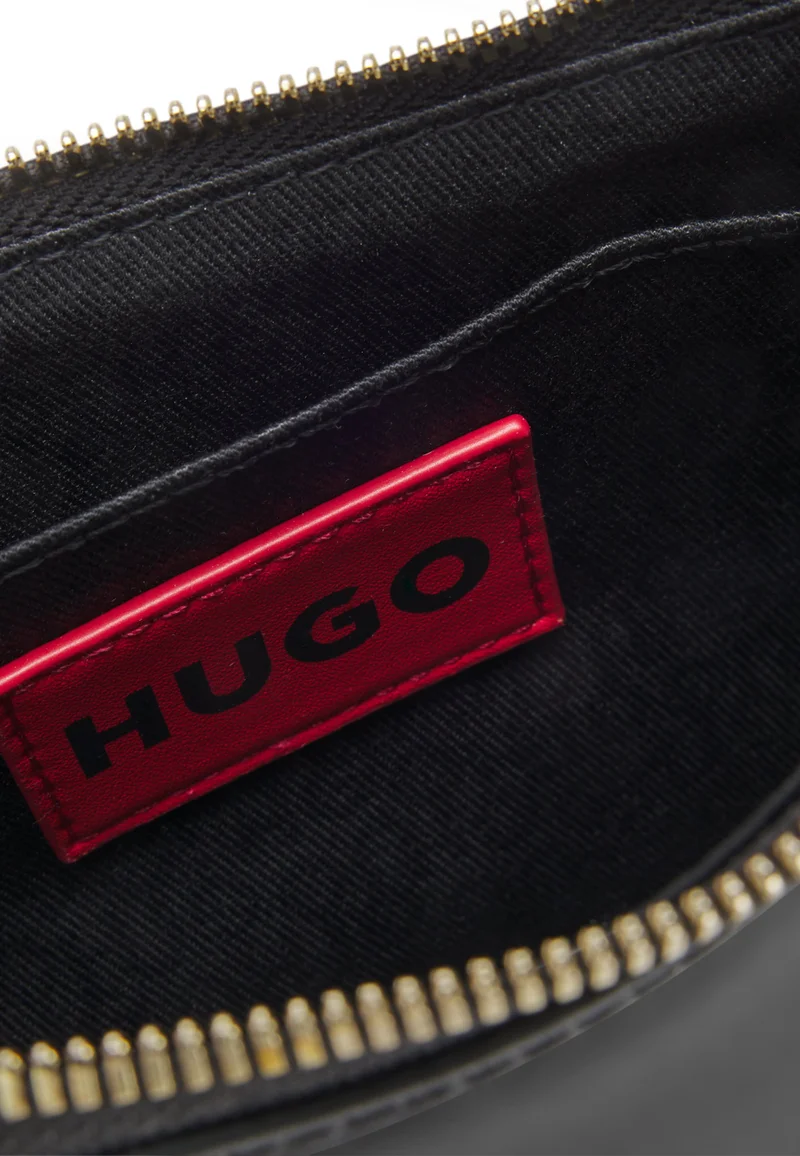 HUGO Black Faux-leather crossbody bag with decorative chain for Women | Best Price UAE