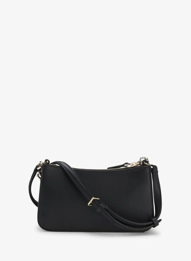 HUGO Black Faux-leather crossbody bag with decorative chain for Women | Best Price UAE