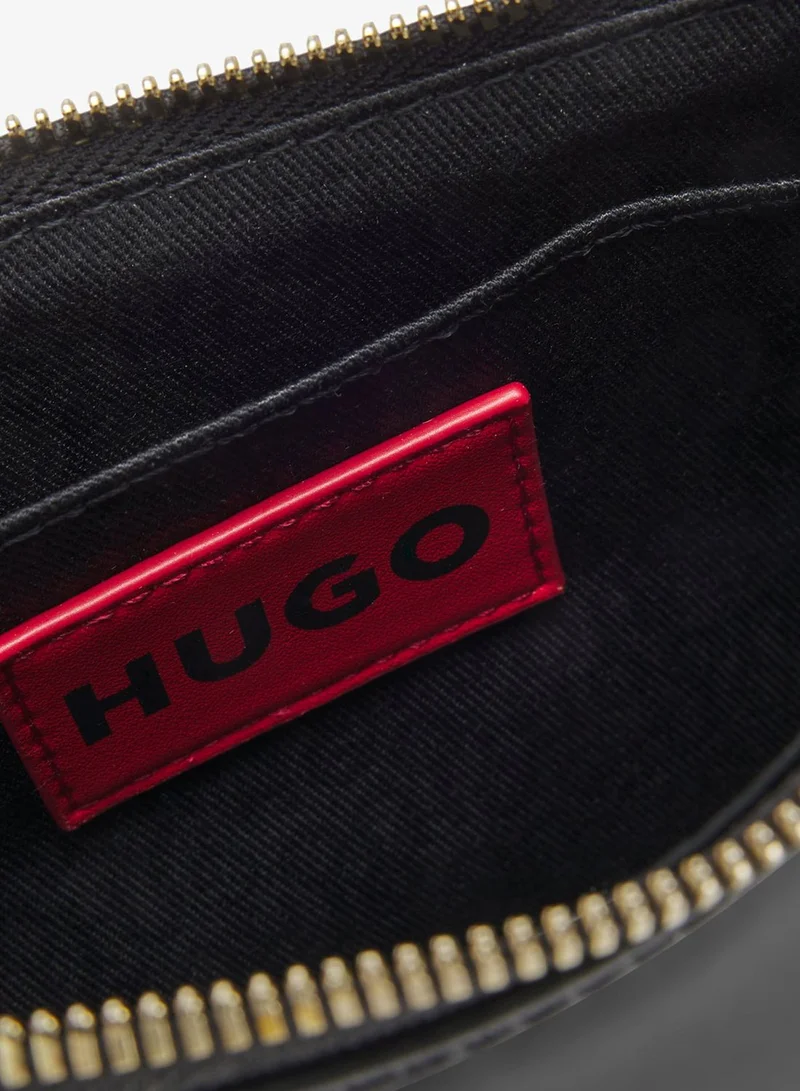 HUGO Black Faux-leather crossbody bag with decorative chain for Women | Best Price UAE