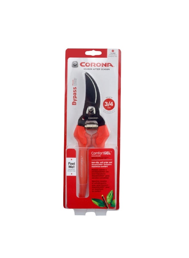 Corona Comfort Gel Bypass Pruner with Ergonomic Non-Slip Handle Red and Black 3/4 Inch BP 3214D - Image 1