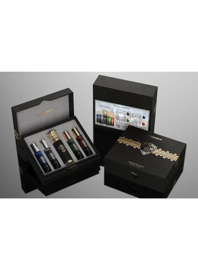 Al Haramain  Al Haramain Sheikh A Travel Pack with Tube Cover – 4 x 10ml Extrait de Parfum Gift Set for Men (Color of Tube & Bottles May Vary Based on Availability)  | Best Price UAE