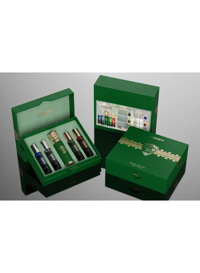 Al Haramain  Al Haramain Sheikh A Travel Pack with Tube Cover – 4 x 10ml Extrait de Parfum Gift Set for Men (Color of Tube & Bottles May Vary Based on Availability)  | Best Price UAE
