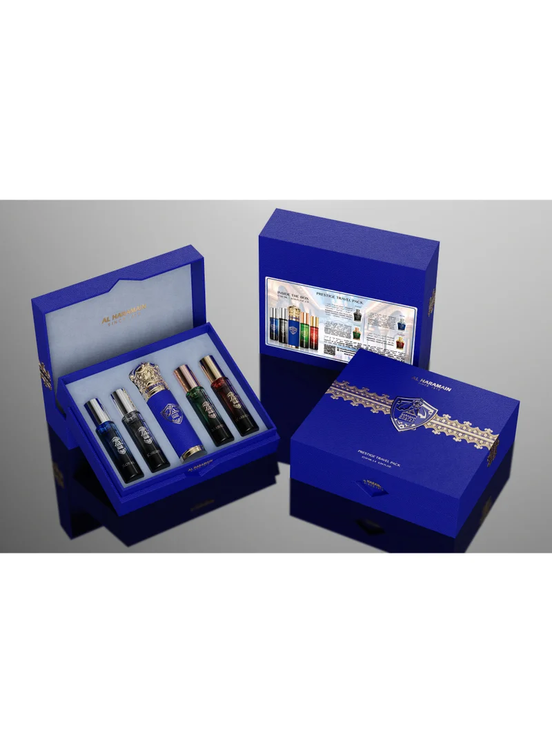 Al Haramain  Al Haramain Sheikh A Travel Pack with Tube Cover – 4 x 10ml Extrait de Parfum Gift Set for Men (Color of Tube & Bottles May Vary Based on Availability)  | Best Price UAE