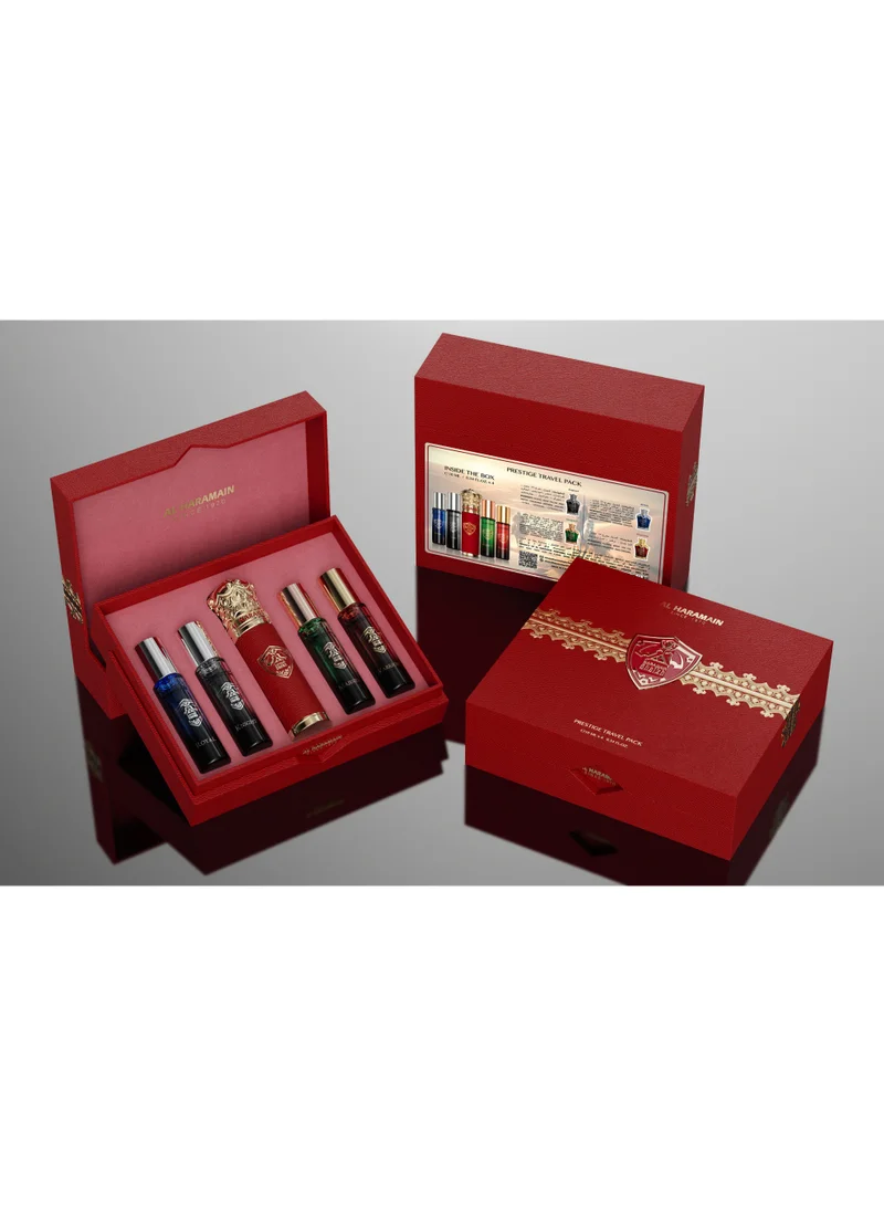 Al Haramain  Al Haramain Sheikh A Travel Pack with Tube Cover – 4 x 10ml Extrait de Parfum Gift Set for Men (Color of Tube & Bottles May Vary Based on Availability)  | Best Price UAE