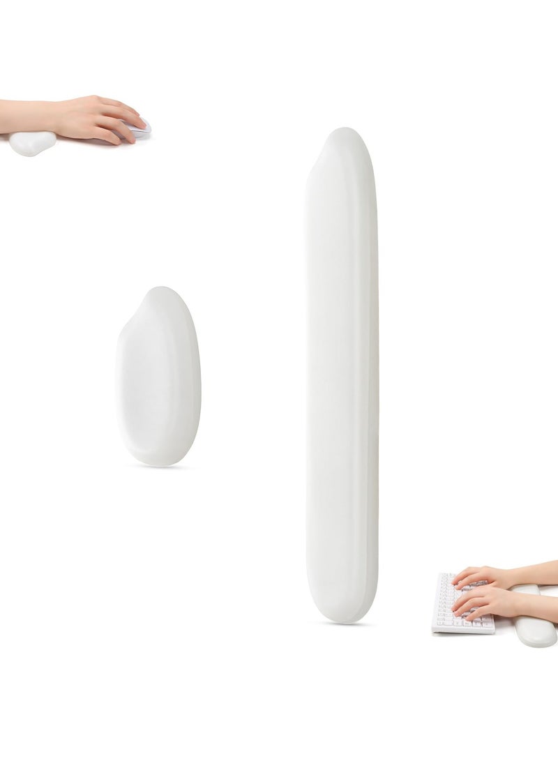 Excefore Wrist Rest Set, Silicone Gel Keyboard and Mouse Wrist Pad Rest, Keyboard Wrist Rest Pad Cushion Support for Office, Gaming, Computer, Laptop and Mac, Pain Relief & Easy Typing - Image 1