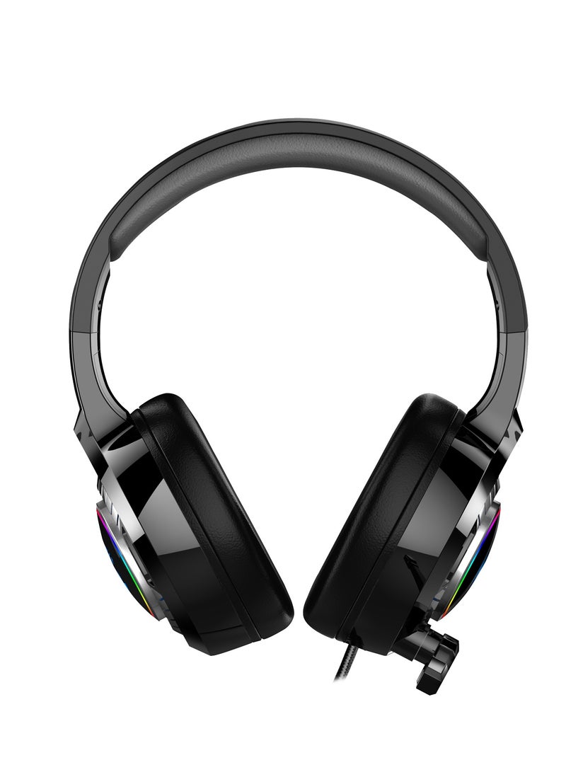 Datazone Wired Gaming Headset in Black Color with RGB Lighting, Noise Cancelling, and High-Precision Surround Sound – Compatible with PS5, PS4, PC, XBOX – High Quality and Designed for Gaming Enthusiasts - Image 3