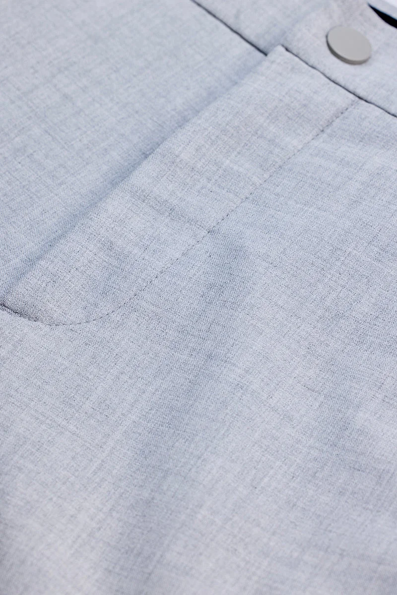 SNITCH Light Blue Self-Design Stretch Trousers