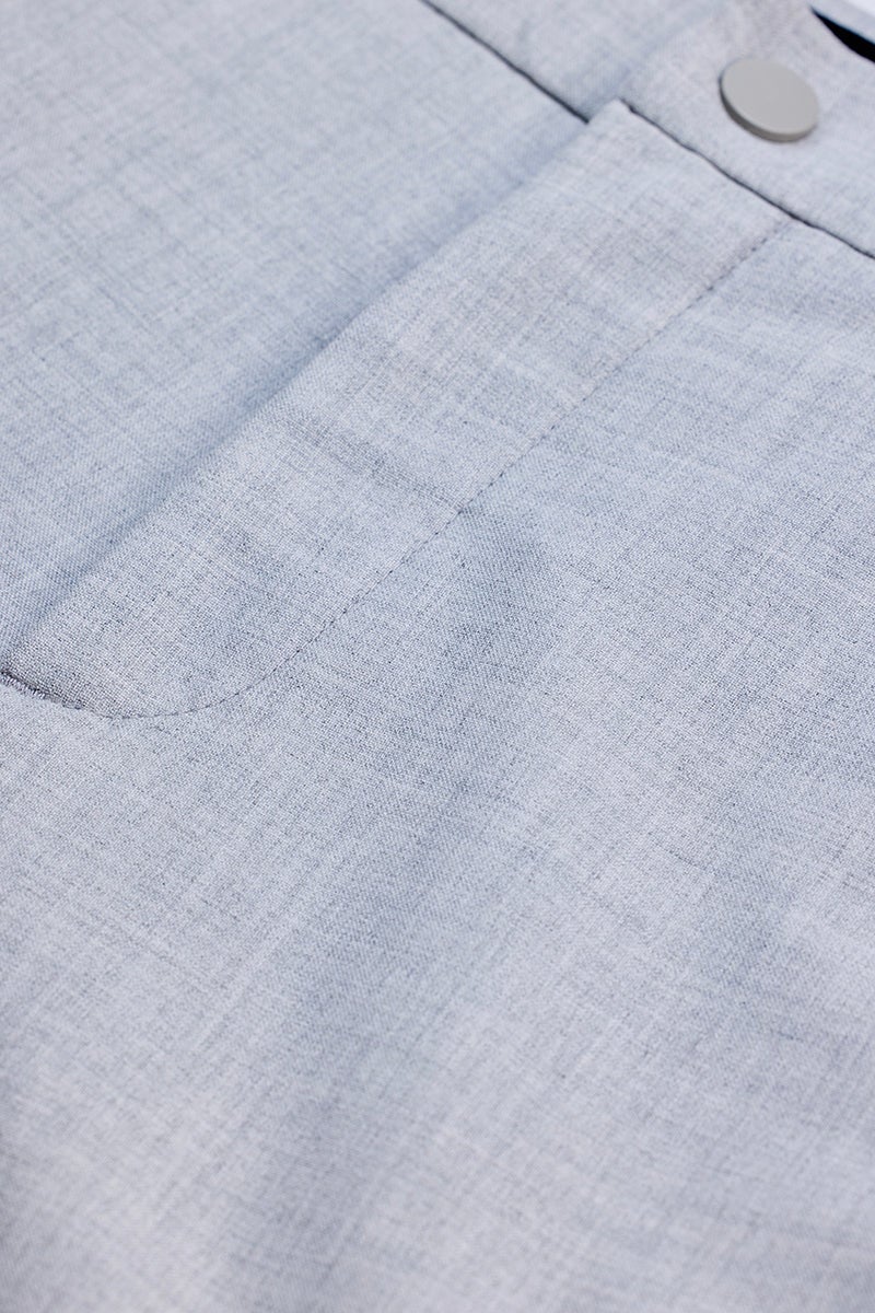 SNITCH Light Blue Self-Design Stretch Trousers - Image 2