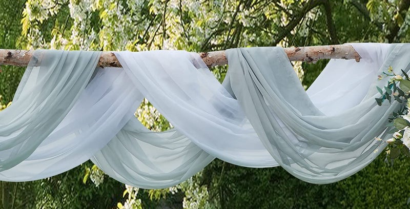 LinenZone Silver Window Scarf Valance in 144 Inch Size. Use Window Scarves as Canopy Bed or Backdrop Curtains, Curtain Scarf, or Sheer Fabric for Draping. (Amazing 55 x 144, Silver) - Image 3