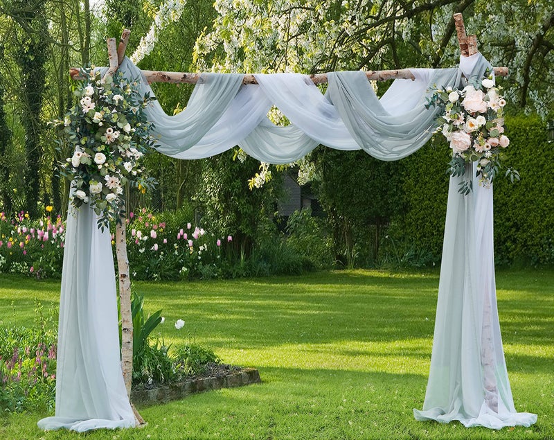 LinenZone Silver Window Scarf Valance in 144 Inch Size. Use Window Scarves as Canopy Bed or Backdrop Curtains, Curtain Scarf, or Sheer Fabric for Draping. (Amazing 55 x 144, Silver) - Image 2
