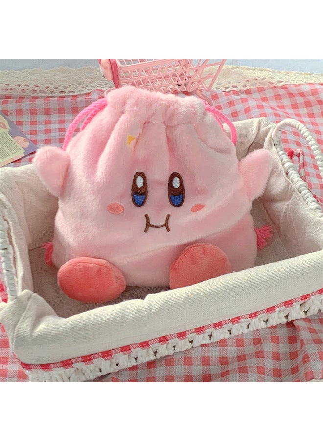 Girl Heart Cute Plush Pink Star Card Large Capacity Mobile Phone Data Cable Portable Cosmetic Bag Lipstick Bag Gift-Color:Pink-Size:About 19 * 18cm - Image 2