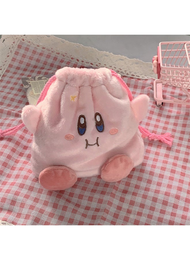 Girl Heart Cute Plush Pink Star Card Large Capacity Mobile Phone Data Cable Portable Cosmetic Bag Lipstick Bag Gift-Color:Pink-Size:About 19 * 18cm - Image 5
