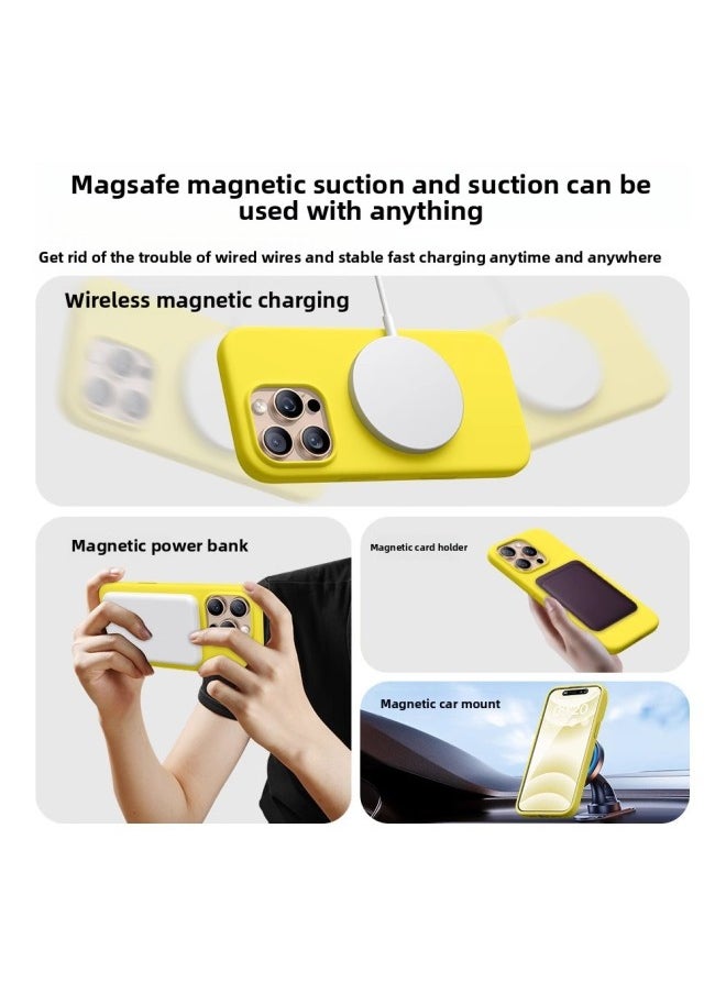 Generic - For Iphone 16 Liquid Silicone Phone Case For Iphone16promax Magnetic Animation 16plus With AI Buttons-Color:Denim Color [with Logo]-Applicable Models:For Iphone16promax With Smart Buttons [magnetic Suction + Animation + Original Packaging] - Image 1