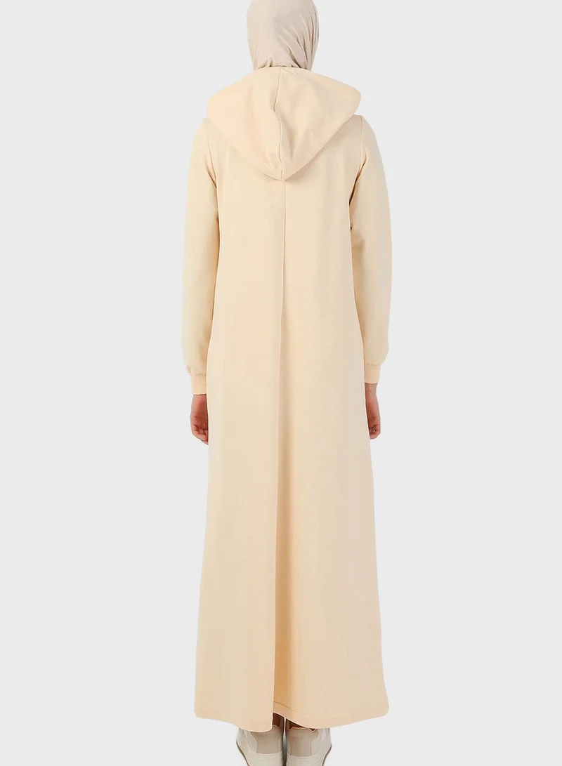 Refka by modanisa Hooded Drawstring Dress