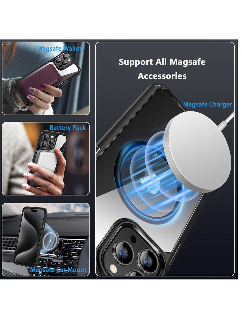 Compatible with iPhone 15 Pro  6.1-inch Magnetic case Compatible with Magsafe Defender Military Shockproof,Hard Back Case,Ultra-Thin Crystal Back-Anti-Scratch Cover-Black - pzsku/Z3500A508B3D3CB394C9CZ/45/_/1695837351/1e936e45-2fb8-4a90-b228-fd3c5776e432