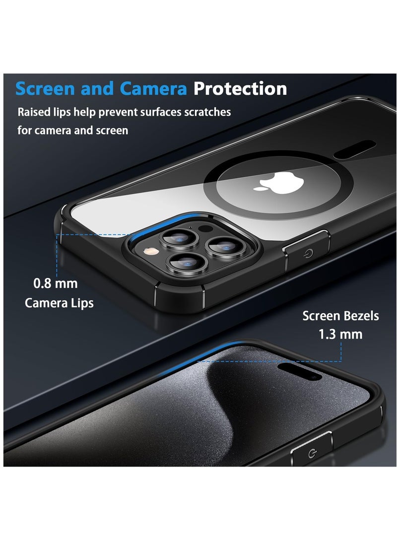 Compatible with iPhone 15 Pro  6.1-inch Magnetic case Compatible with Magsafe Defender Military Shockproof,Hard Back Case,Ultra-Thin Crystal Back-Anti-Scratch Cover-Black - pzsku/Z3500A508B3D3CB394C9CZ/45/_/1695837351/4c2d8ecc-63c5-4e94-ae06-030b2eabca39