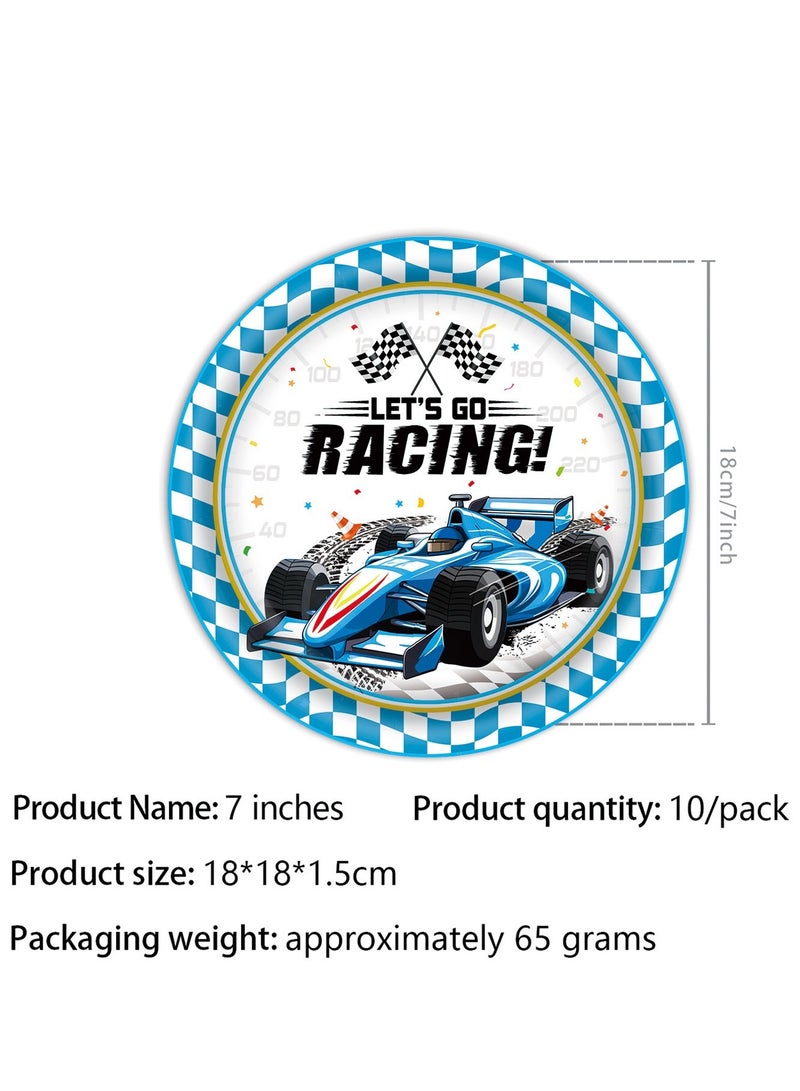 86-Piece Racing Car Party Supplies Set Plates, Cups, Tablecloth, Balloons  More  - Image 3