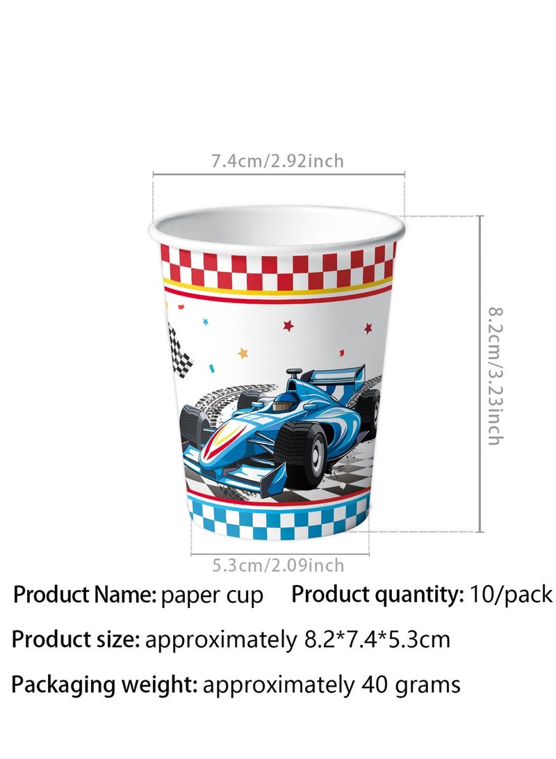86-Piece Racing Car Party Supplies Set Plates, Cups, Tablecloth, Balloons  More  - Image 4