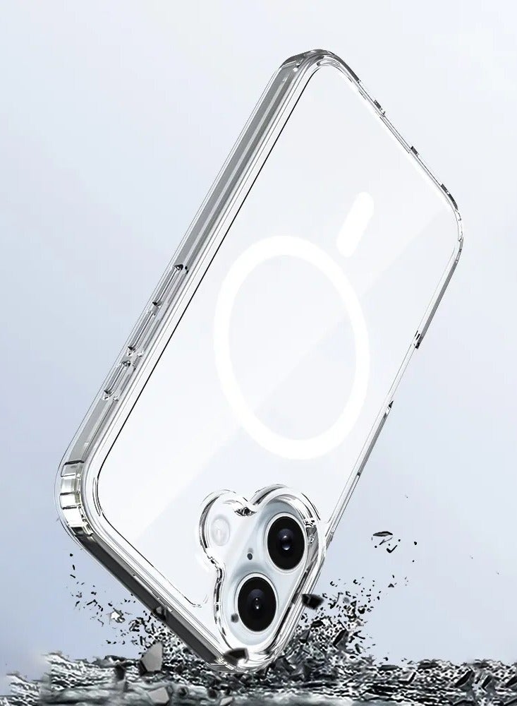 حافظة ايفون  16 بلس شفاف, تدعم الشحن اللاسلكي, مقاوم للخدش والاصفرار، حماية من السقوط - Image 1