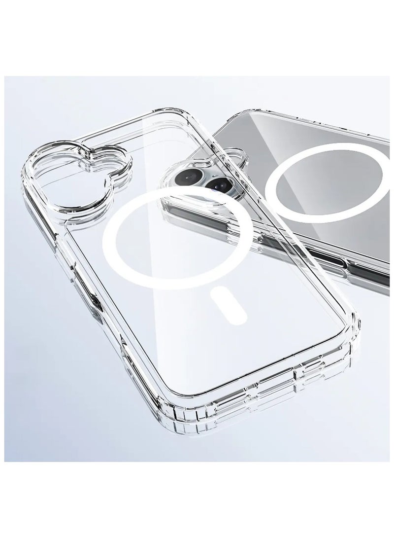 حافظة ايفون  16 بلس شفاف, تدعم الشحن اللاسلكي, مقاوم للخدش والاصفرار، حماية من السقوط - Image 2