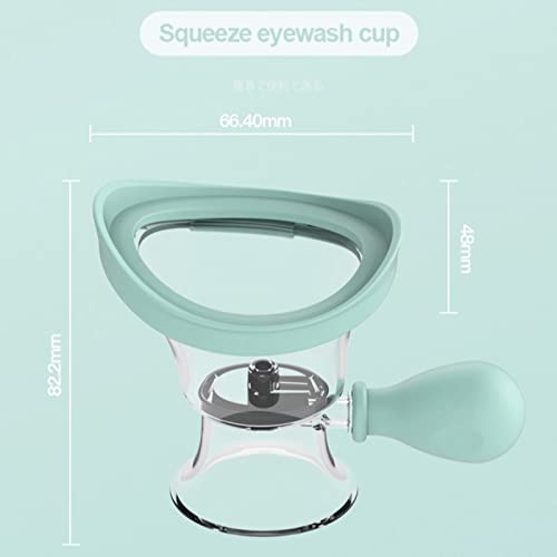 AITIME Eye Wash Cup, Portable Reusable Eye Cups for Eye Wash, Eye Rinse Cup and Contact Lens Case Kit, Silicon Manual Air Pressure Eye Washer Cup Tool(Blue) - Image 2