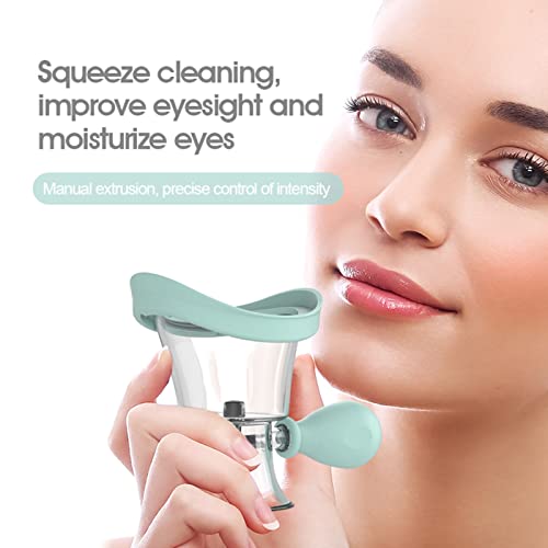 AITIME Eye Wash Cup, Portable Reusable Eye Cups for Eye Wash, Eye Rinse Cup and Contact Lens Case Kit, Silicon Manual Air Pressure Eye Washer Cup Tool(Blue) - Image 5