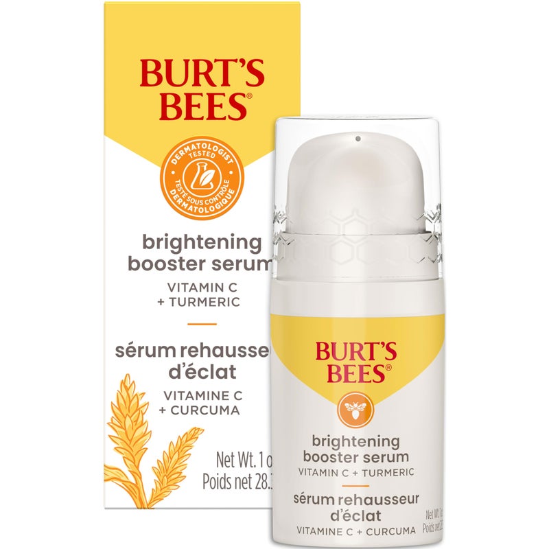 Burt's Bees Vitamin C Turmeric Facial Serum, Brightens Skin & Visibly Reduces Dark Spots, Fine Lines & Wrinkles, Naturally Hydrating, Lightweight - Brightening Booster (1 oz) - Image 1
