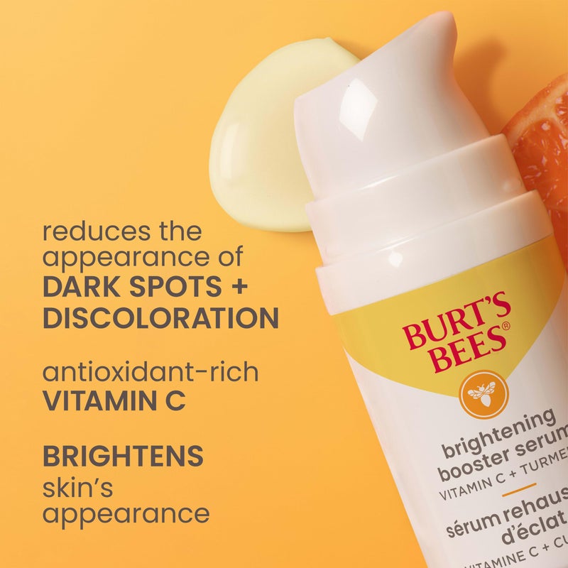 Burt's Bees Vitamin C Turmeric Facial Serum, Brightens Skin & Visibly Reduces Dark Spots, Fine Lines & Wrinkles, Naturally Hydrating, Lightweight - Brightening Booster (1 oz) - Image 3