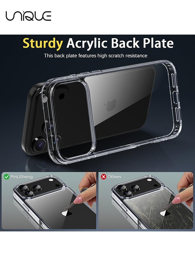 يونيك متوافق مع غلاف iPhone 17 Pro Max - غلاف شفاف رقيق جداً من PC الصلب وTPU الناعم - مع واقي صدمات وظهر مقاوم للخدوش - شفاف - Image 3