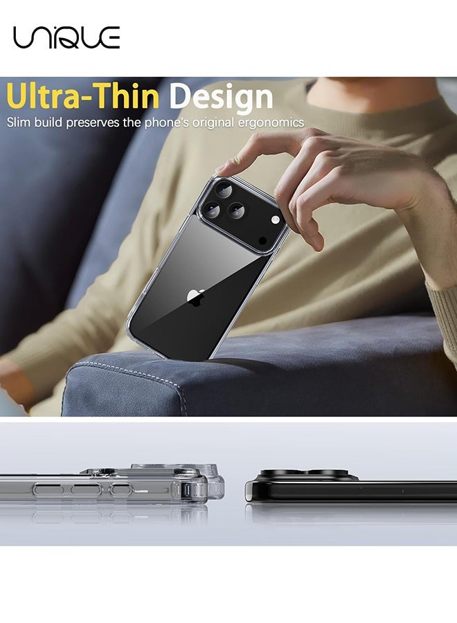 يونيك متوافق مع غلاف iPhone 17 Pro Max - غلاف شفاف رقيق جداً من PC الصلب وTPU الناعم - مع واقي صدمات وظهر مقاوم للخدوش - شفاف - Image 5