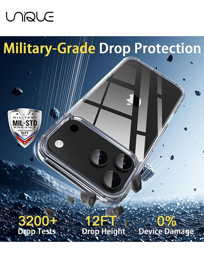 يونيك متوافق مع غلاف iPhone 17 Pro Max - غلاف شفاف رقيق جداً من PC الصلب وTPU الناعم - مع واقي صدمات وظهر مقاوم للخدوش - شفاف - Image 2