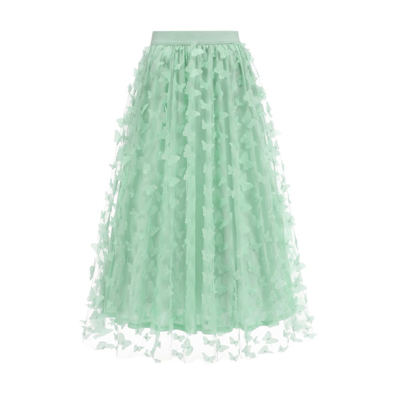 Women's Summer Skirt 3D Butterfly A-line Midi Skirt - Image 2