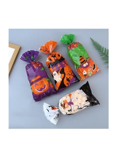 CityRiya-Long Halloween Cellophane Candy Bags, 4 Patterns Assorted 50PCS Halloween Treat Cookies Bags with Twist Ties Pumpkin Castle Sweets Bags, Kids Children Trick or Treat Party Favours Gift Wrap Bags  - Image 5