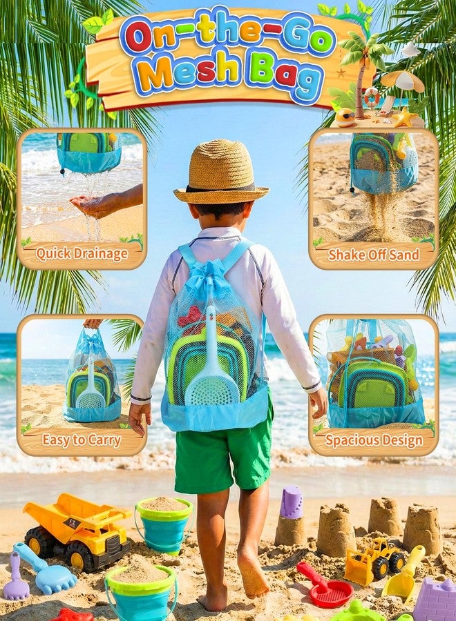 Fiderix 30PCS Beach Toys for Kids Ages 3-10, All-in-One Sand Toys Set with 2 Collapsible Buckets, Shovels, Trucks & Molds, Keep Kids Busy for Hours - Easy to Carry for Beach Travel Sandbox Play - Image 3
