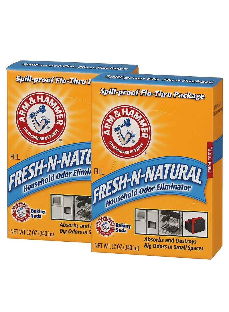 آرم آند هامر عبوتين من بيكربونات الصوديوم فريش ان ناتشورال لإزالة الروائح بالمنزل 340 جم - Image 1