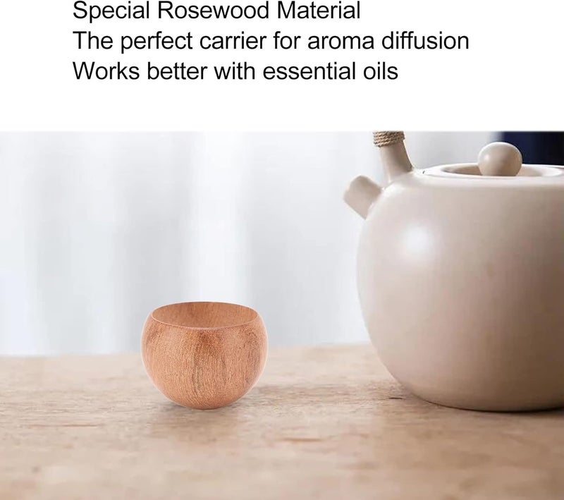 klarako Essential Oil Wood Diffuser,Aromatherapy Diffuser,Small Wooden Diffuser,Small Ornament Round Aromatherapy Wooden Diffuser for Bedroom Car Office - Image 2