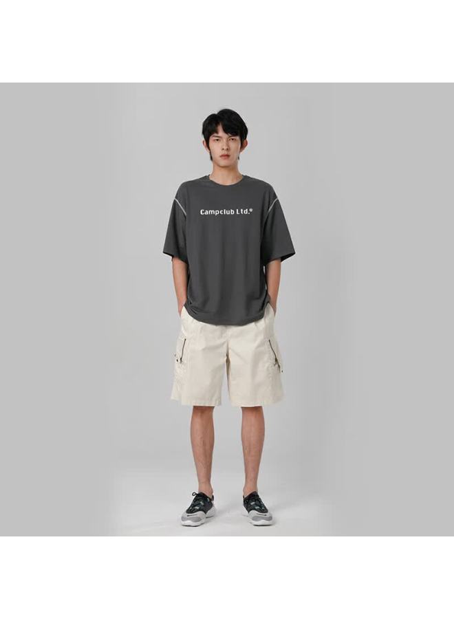 Markless Cool-touch T-shirt For Men, Antibacterial And Mosquito-repellent, Loose-fitting Short-sleeve Printed Top For Summer, 3641 Dark Gray XL - Image 2