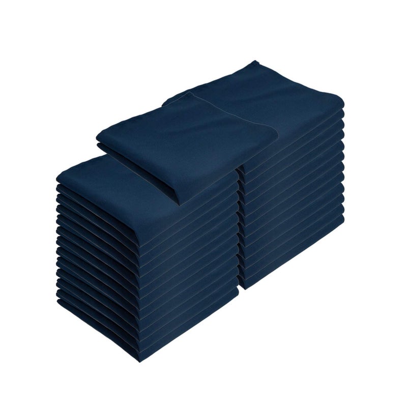 Arkwright Restaurant Cloth Napkins  Pack of 25 Spun Polyester Dinner Napkin with Hemmed Edges  Ideal for Dinner Wedding Party Banquet Kitchen 20 x 20 in Navy