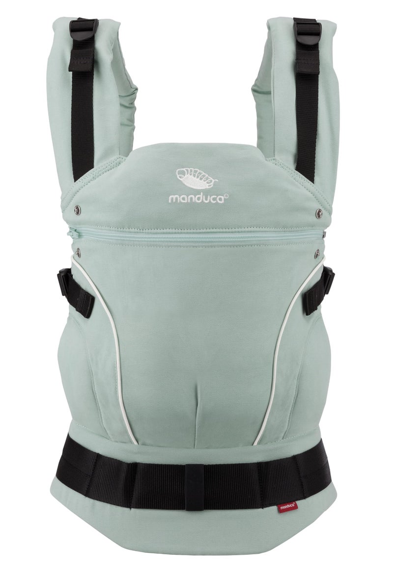 manduca FIRST >Mint< Ergonomic & physiological baby carrier, Back extension & seat reducer, organic cotton, 3 carrying positions for babies & children (3.5-20 kg) - Image 1