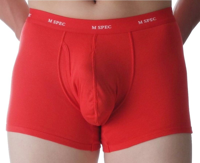 MSPEC Men's Boxer Briefs 3D-Crotch Breathable/Comfortable MS-01 Red 3XL - Image 2