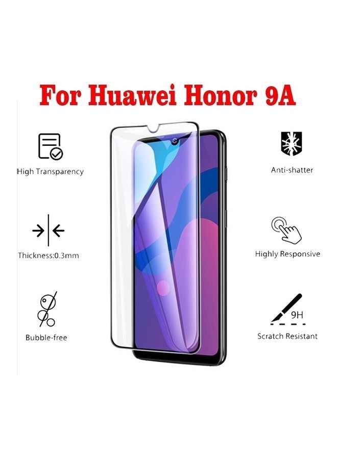 زجاج مقسى 9D لهاتف Huawei Honor 9A واقي شاشة لاصق كامل - Image 2