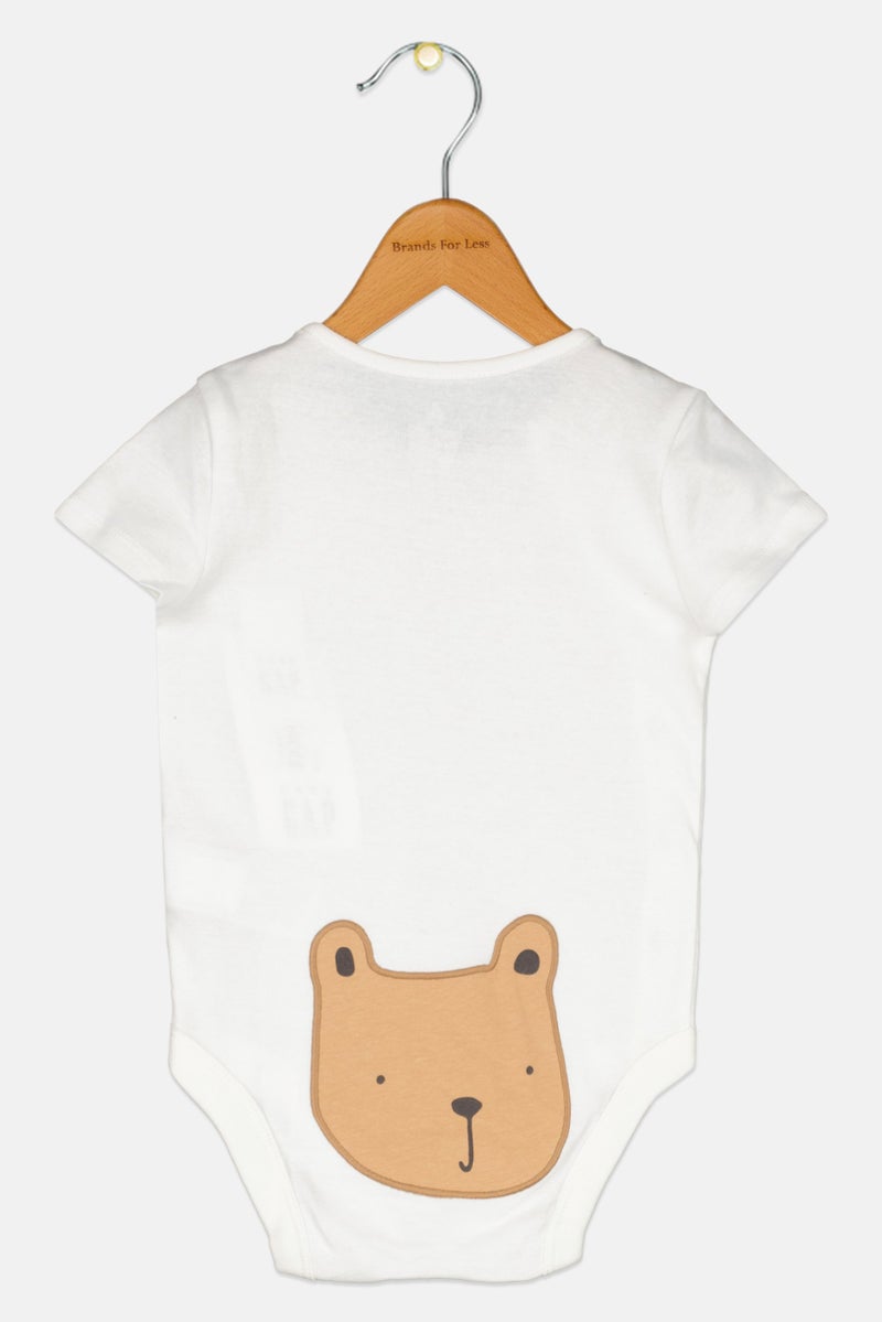 GAP Toddlers Boy Embroidered Short Sleeves Bodysuit, White - Image 2