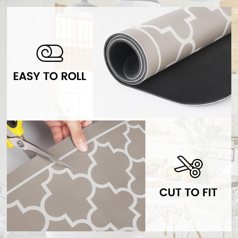 WISELIFE Dish Drying Mat Super Absorbent Drying Mat Large Dish Drying Mats for Kitchen Counter Easy Clean Dish Mat Kitchen Drying Mat15"x 18" Stylish Khaki - Image 5