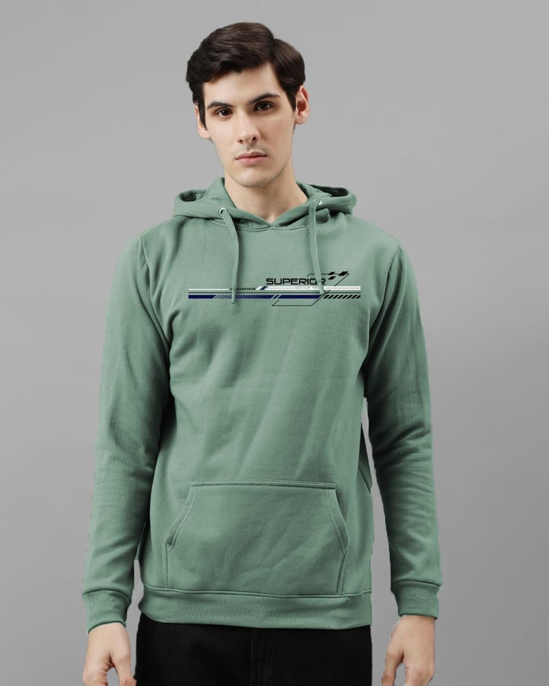 ADRO Men's Cotton Neck Hooded Sweatshirt (H24-M-RAC-PT-2XL_Pista) - Image 3
