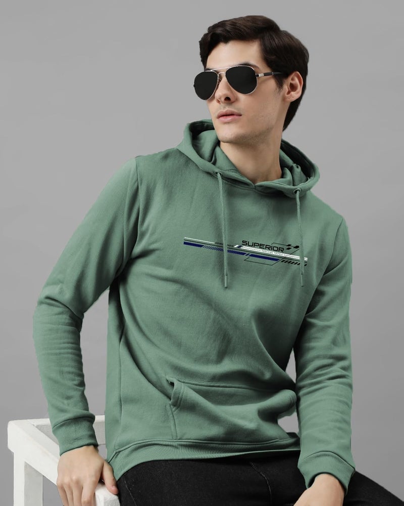 ADRO Men's Cotton Neck Hooded Sweatshirt (H24-M-RAC-PT-2XL_Pista) - Image 4