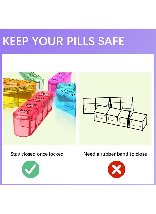 Odaro Weekly Pill Organizer 4 Times a Day, Daily Pill Box 7 Day, Large Travel Pill Case with 28 Compartment to Hold Medicine, Vitamin and Supplement (Color) - Image 5