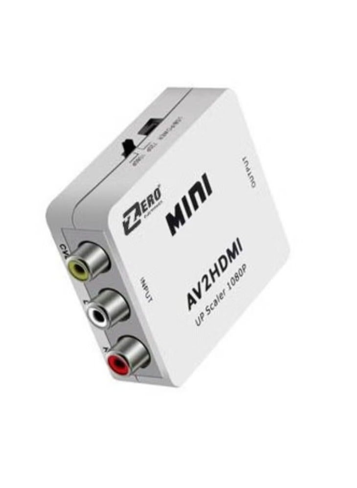 AV To HDMI Portable Converter Adapter White  - Image 1