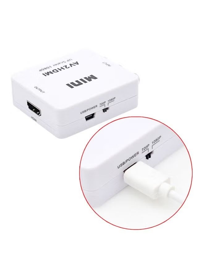 AV To HDMI Portable Converter Adapter White  - Image 4