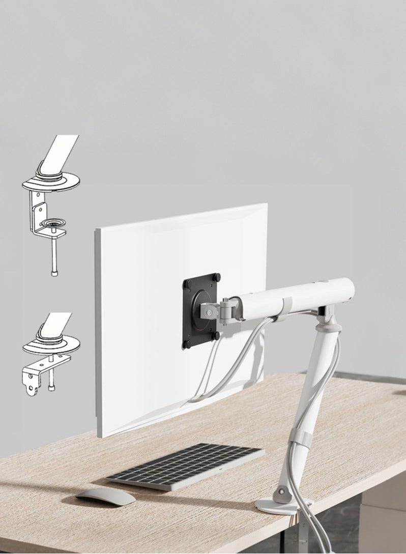 XiuWoo Full Motion Monitor Stand,Tilt Swivel Single Monitor Arm Mount For 15-32 Inch Screen With Desk C-Clamp And Grommet Option  - Image 1