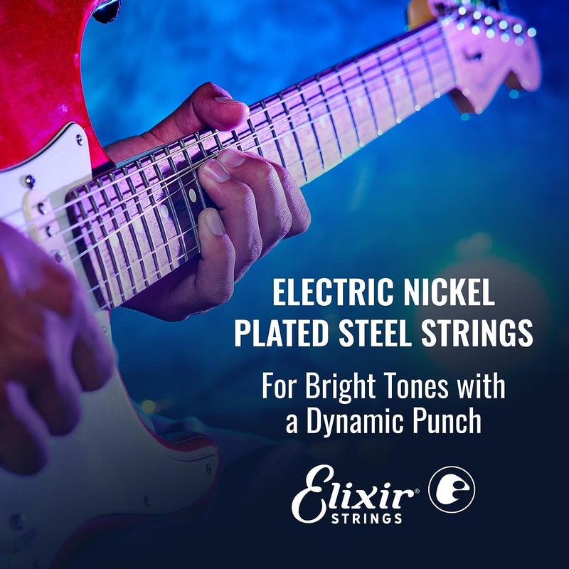 Elixir Strings, Electric Guitar Strings, Nickel Plated Steel with NANOWEB Coating, Longest-Lasting Bright Tone with Comfortable Feel, 6 String Set, Heavy 12-52 - Image 4